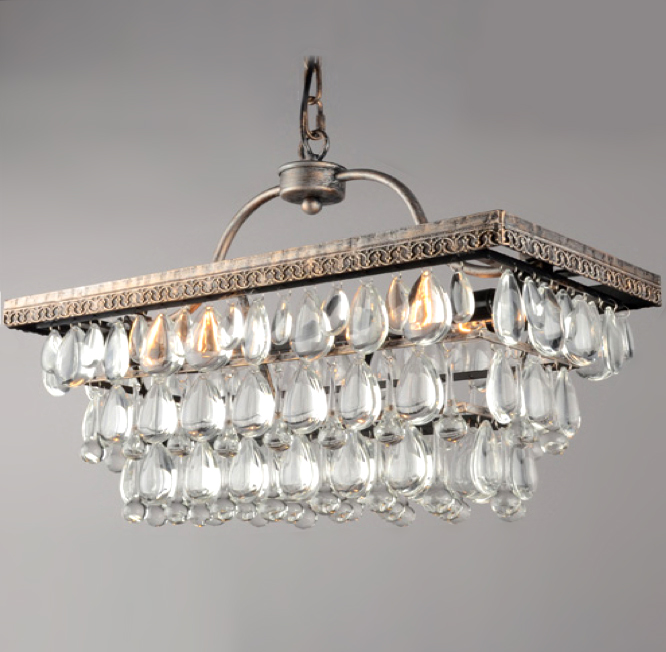 Rectangle deals chandelier lighting